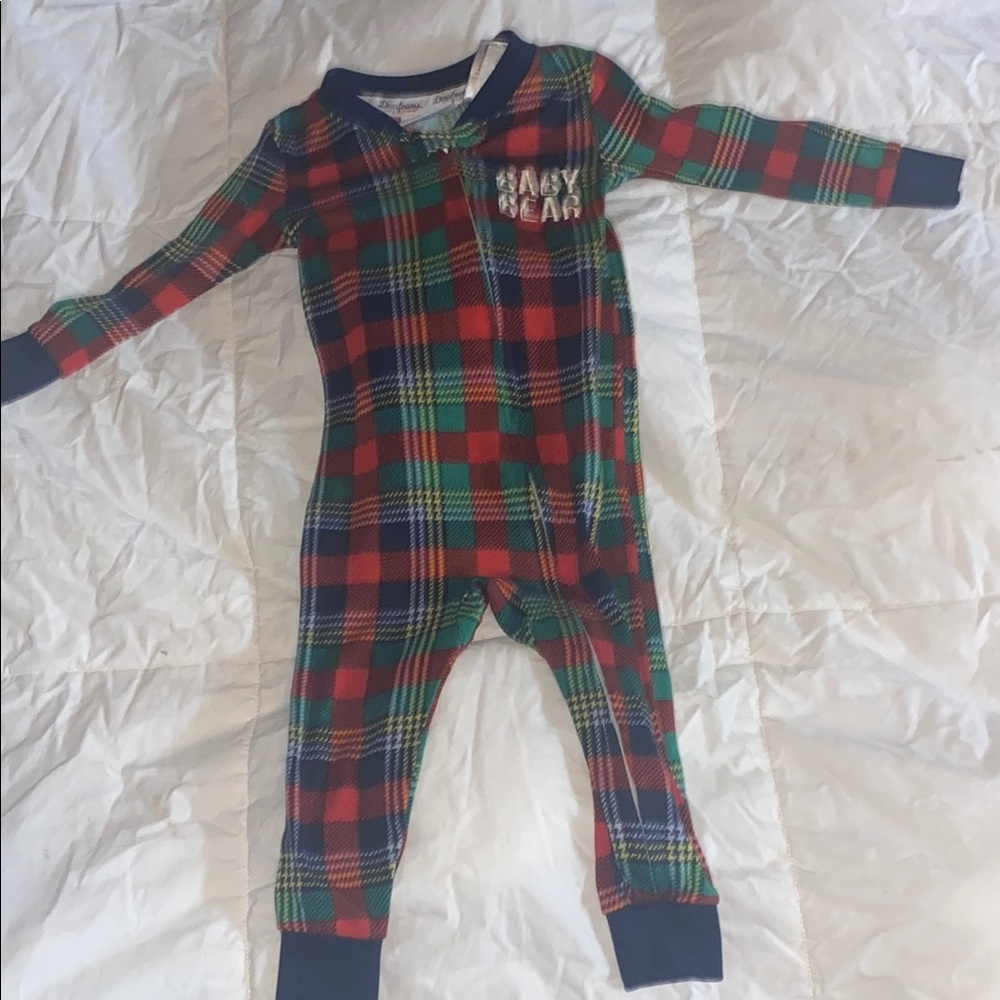 Dearfoams Multicolor Plaid Kids Footie